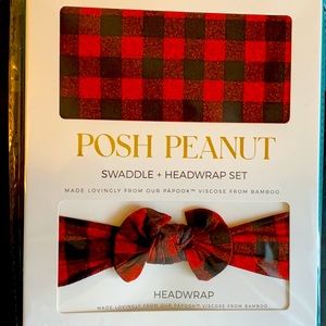 Posh Peanut Swaddle and Headwrap set